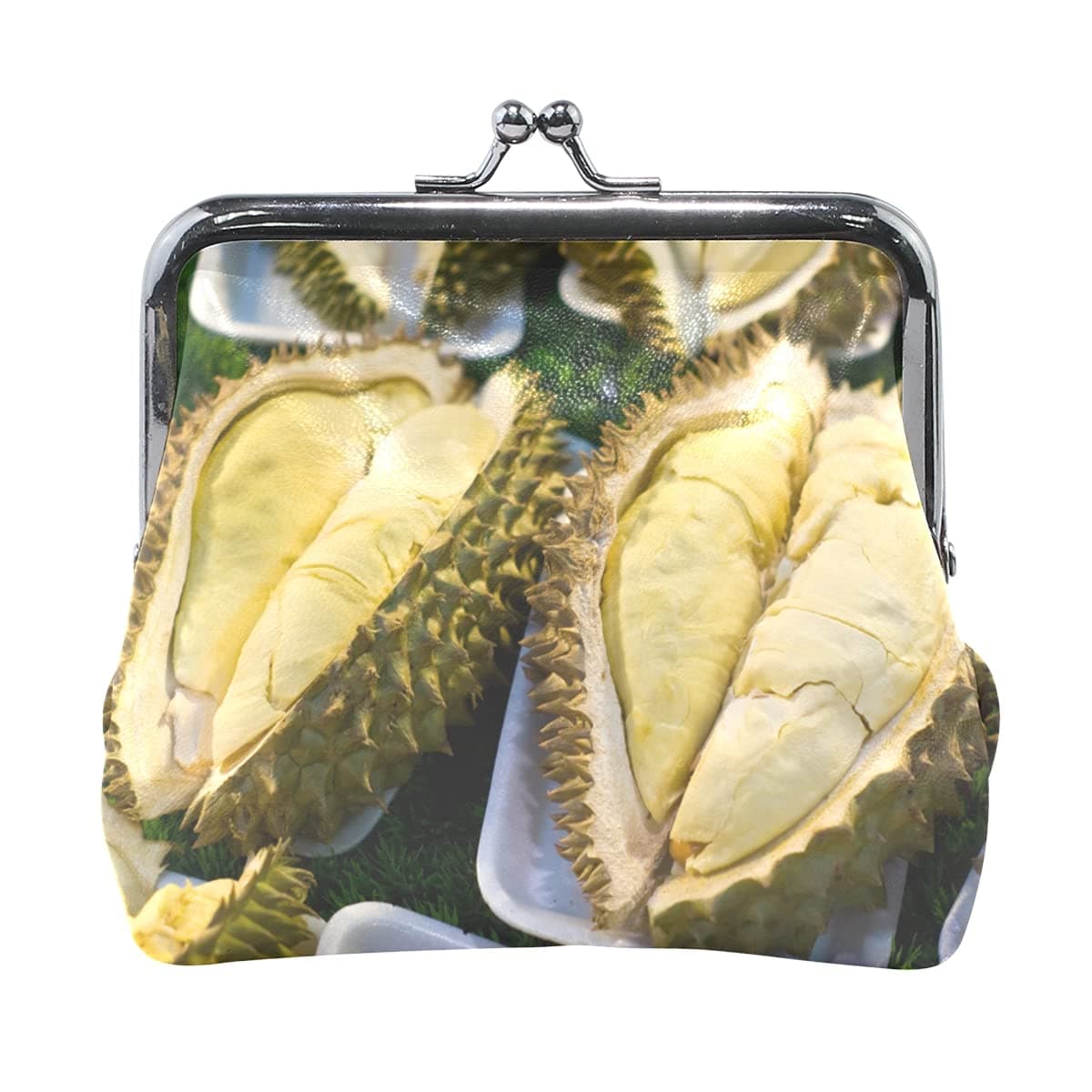 Coin Pouch for Men Durian King of Fruits Mens Purse with Kiss Lock Closure Purse Holder for Women Girl 4.5x4.1 Inch