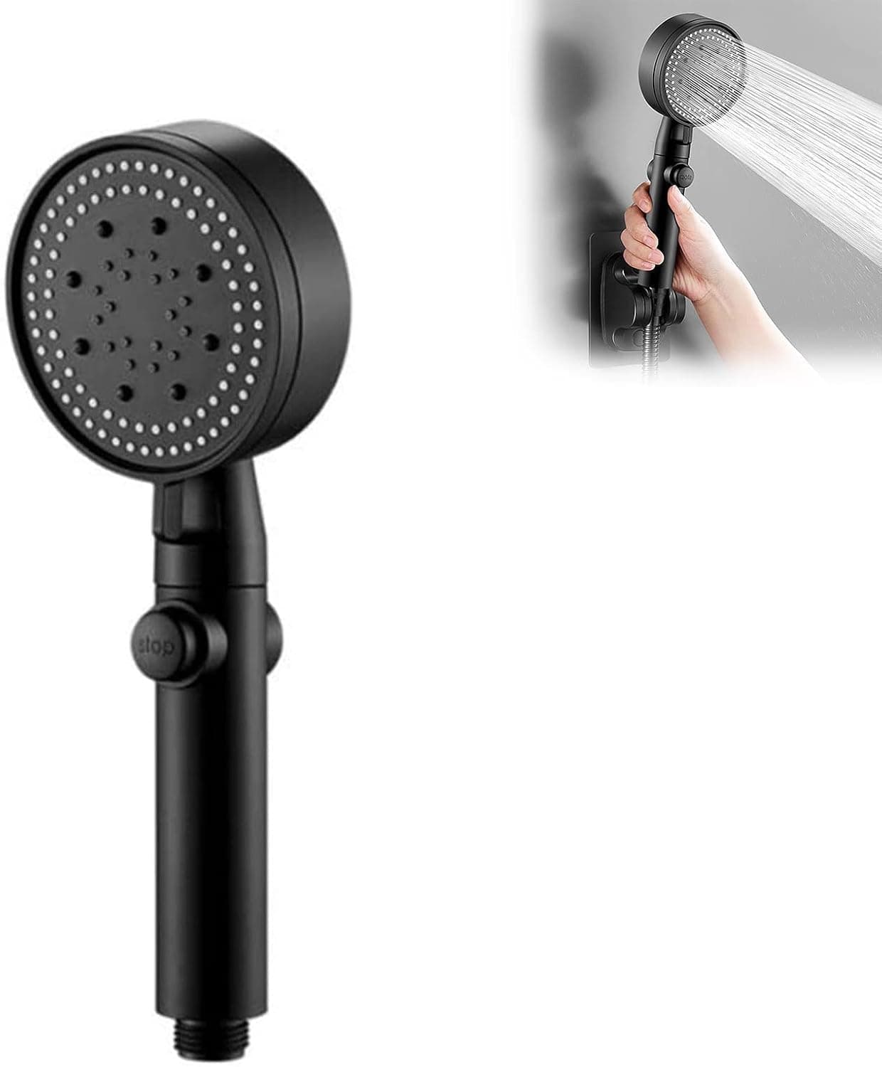 ECOVISTA Handheld Showerheads Shower Heads High Pressure Water Saving, Turbocharged Showerhead Hand Held, Head with Handheld Built-in 5-Mode Power Wash Spray