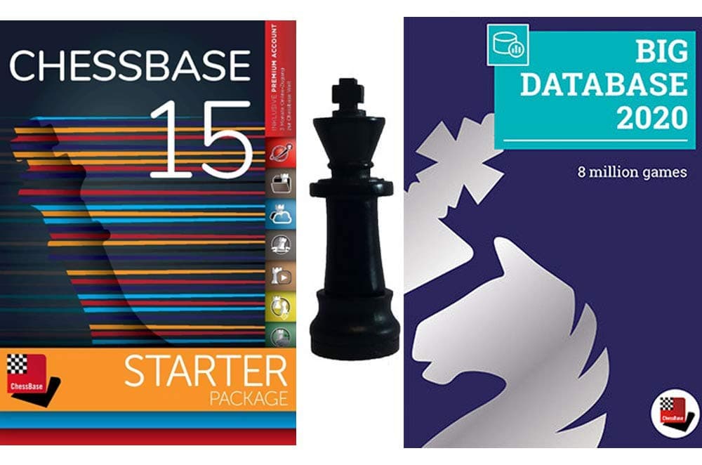ChessBase 15 2020 - Starter Package: ChessBase 15 Chess Database Management Software Program bundled with Big Database 2020 and ChessCentral's Chess King Flash Drive