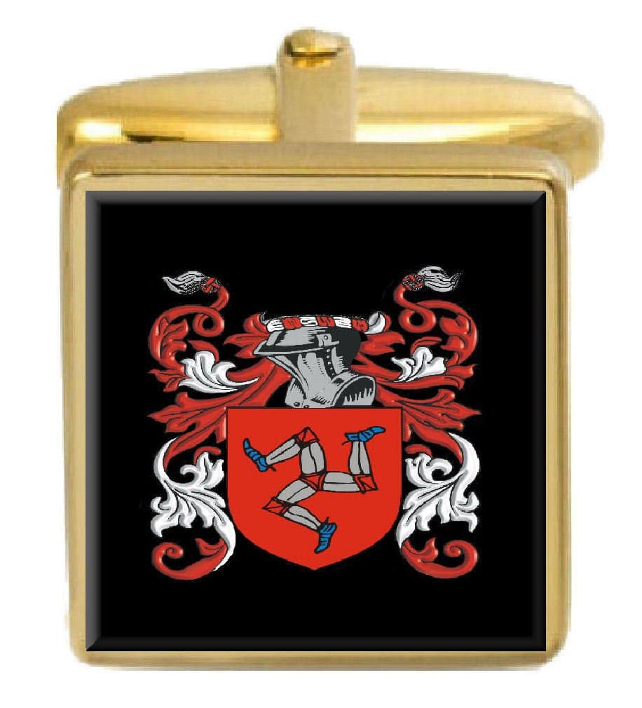 Select GiftsMason England Family Crest Surname Coat Of Arms Gold Cufflinks Engraved Box