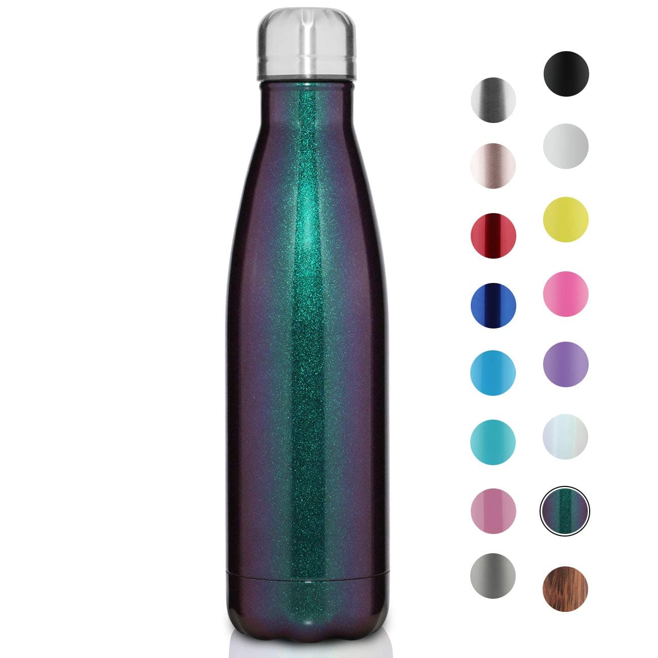 JEAREY 17oz Stainless Steel Water Bottle Double Walled Sports Water Bottle Vacuum Insulated Cola Shape Travel Thermal Flask BPA Free