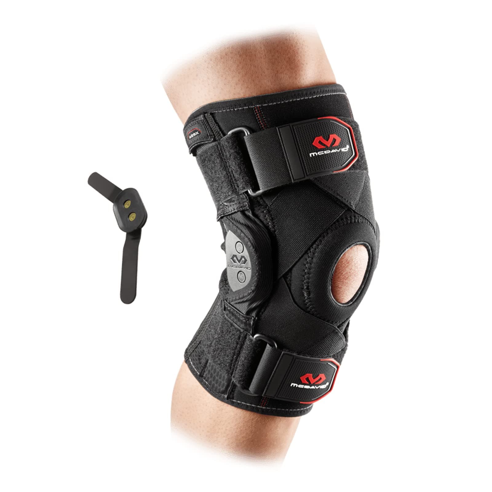 McDavid PSII Bi-Lateral Geared Polycentric Hinged Knee Brace Support, Improves Medial and Lateral Stability, Reduces Injury and Assists in Recovery, Black, Small