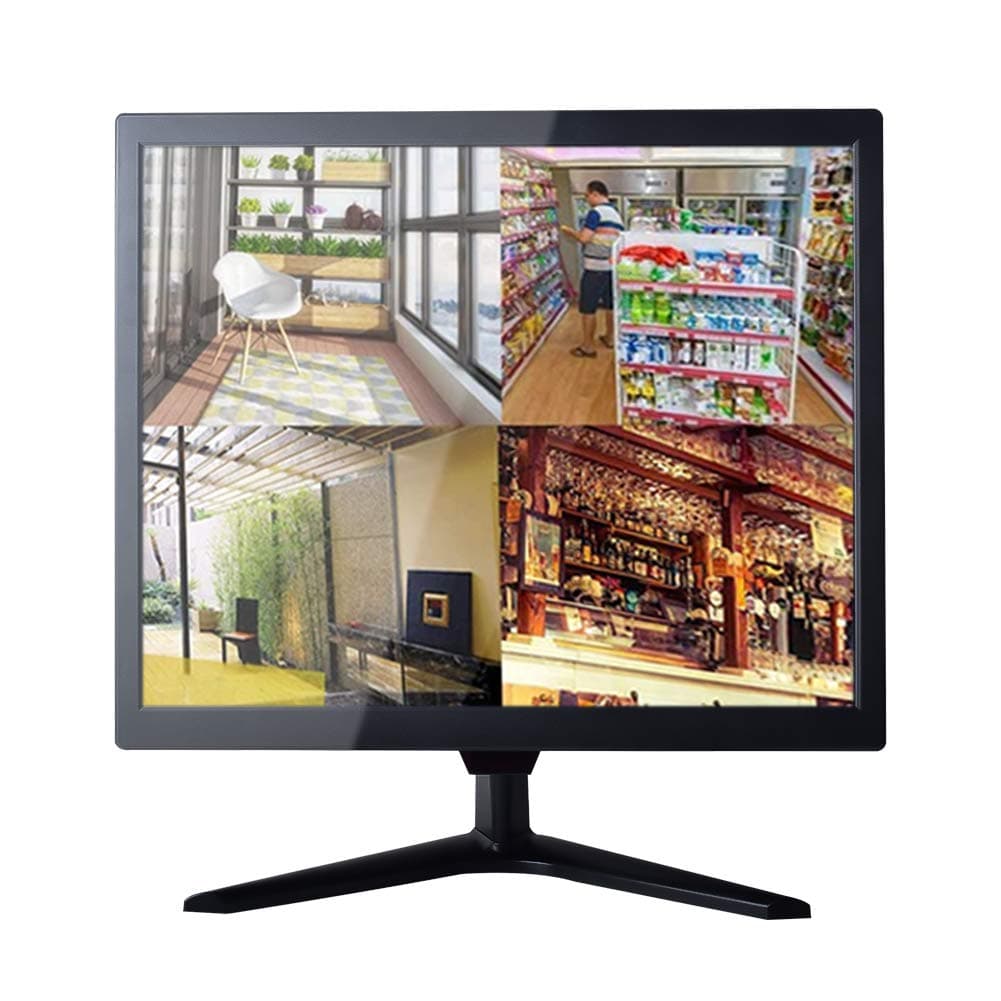Cocar 15" CCTV Monitor Security Monitor Screen BNC VGA HDMI LCD Display for Home Security Systems Surveillance Camera STB 1024x768 Built-in Speaker Vesa Wall Mounting