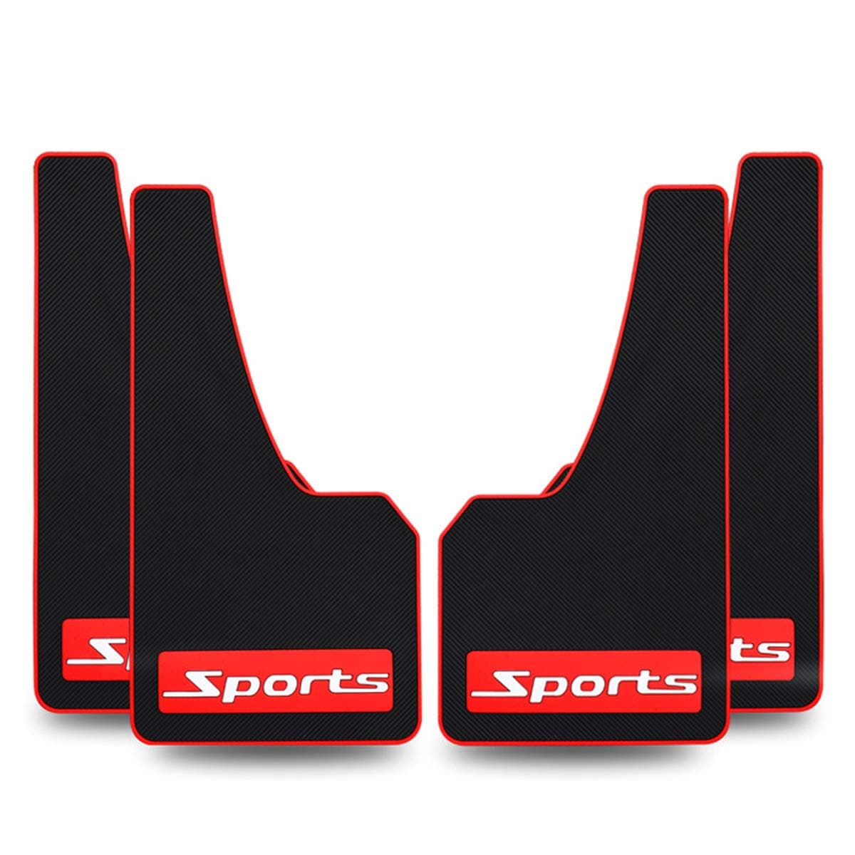 4 pcs Soft Material Automotive Fender Car Mud Flaps Universal Fit Black Splash Guards Rubber mud Guard No Collision Universal 43.5cm23cm0.5cm (Sports)