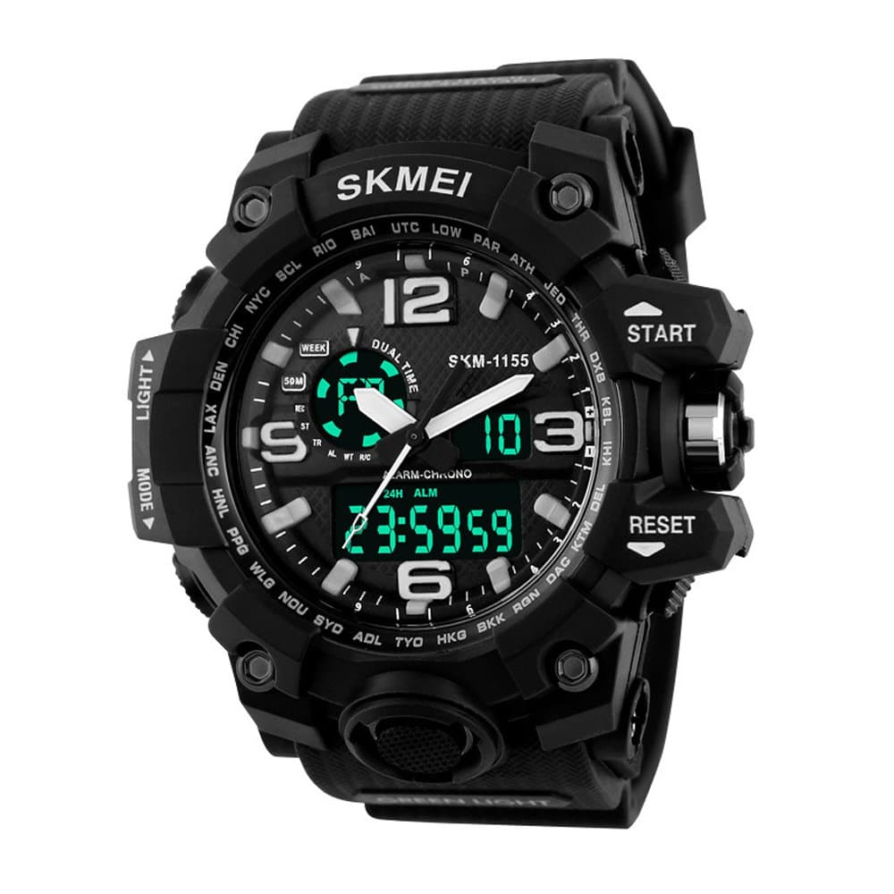 Mens Digtal Watches,COOLANS Teenagers Boys Military Sports Watch Big Face Analogue Dual Time 50M Waterproof Shockproof Electronic Tough Wrist Watch Casual Multifunction LED Digital Watch for Gents