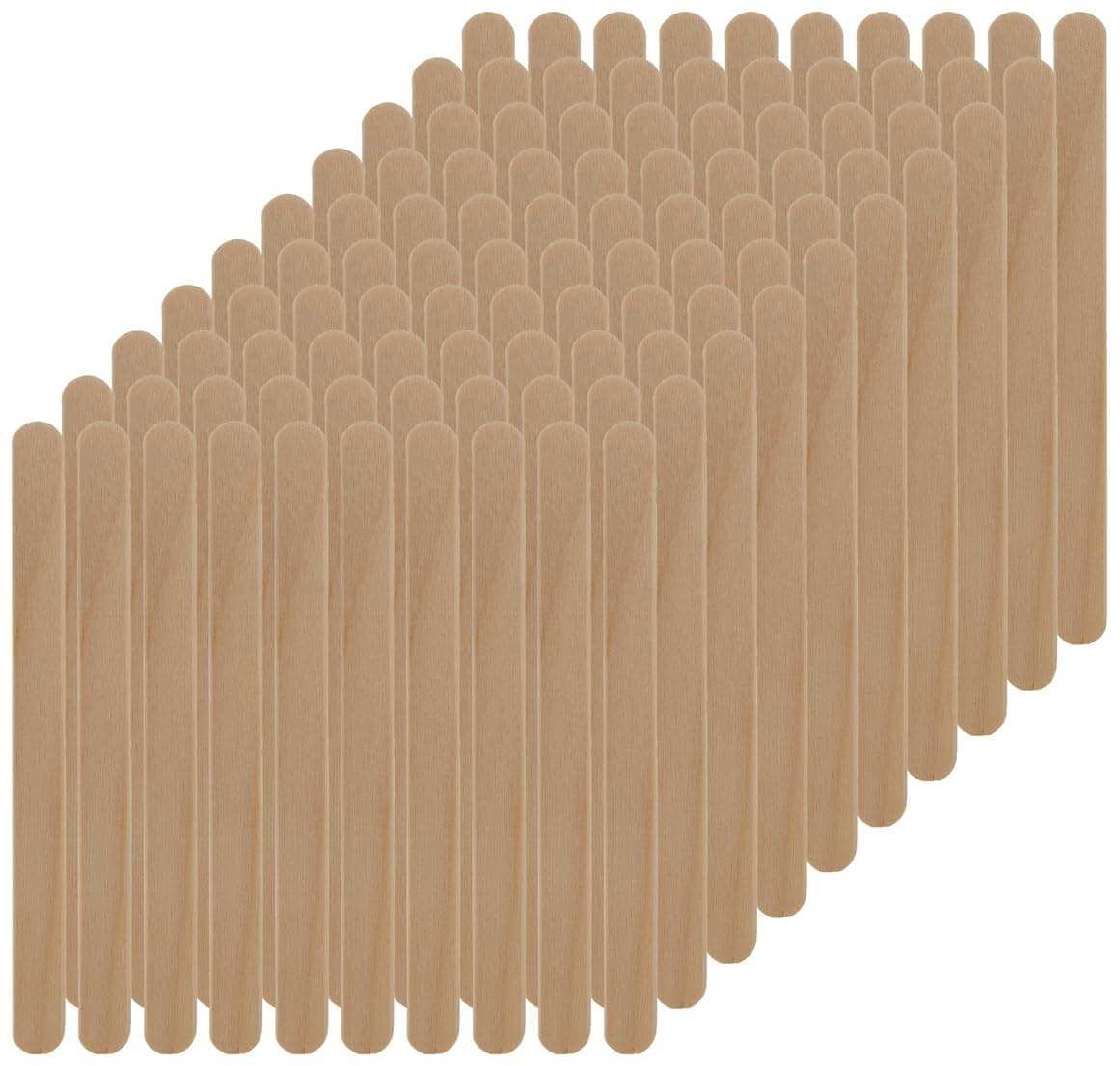 Silikomart Easy Cream Wooden Sticks For Ice Cream Bars, Set Of 100, Beige, Silicone