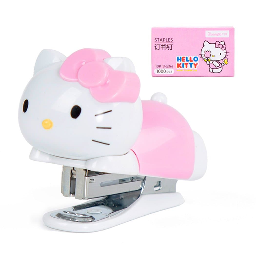 Hello Kitty Lovable Mini Stapler Value Pack, Includes Stapler, 2000 Staples and Staple Remover