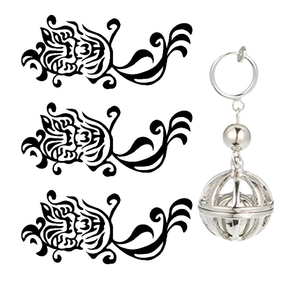 Hanemiya Kazutora Tattoo with Hanemiya Kazutora Cosplay Earring Tokyo Revengers Cosplay Accessories (Silver), 18cm
