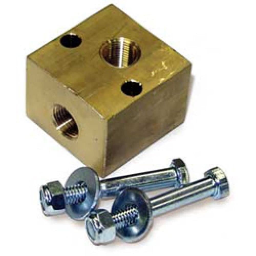 Hitech Unloader, Block Brass Assy. 1/2" x 1/2" (Stop Machine Vibration)