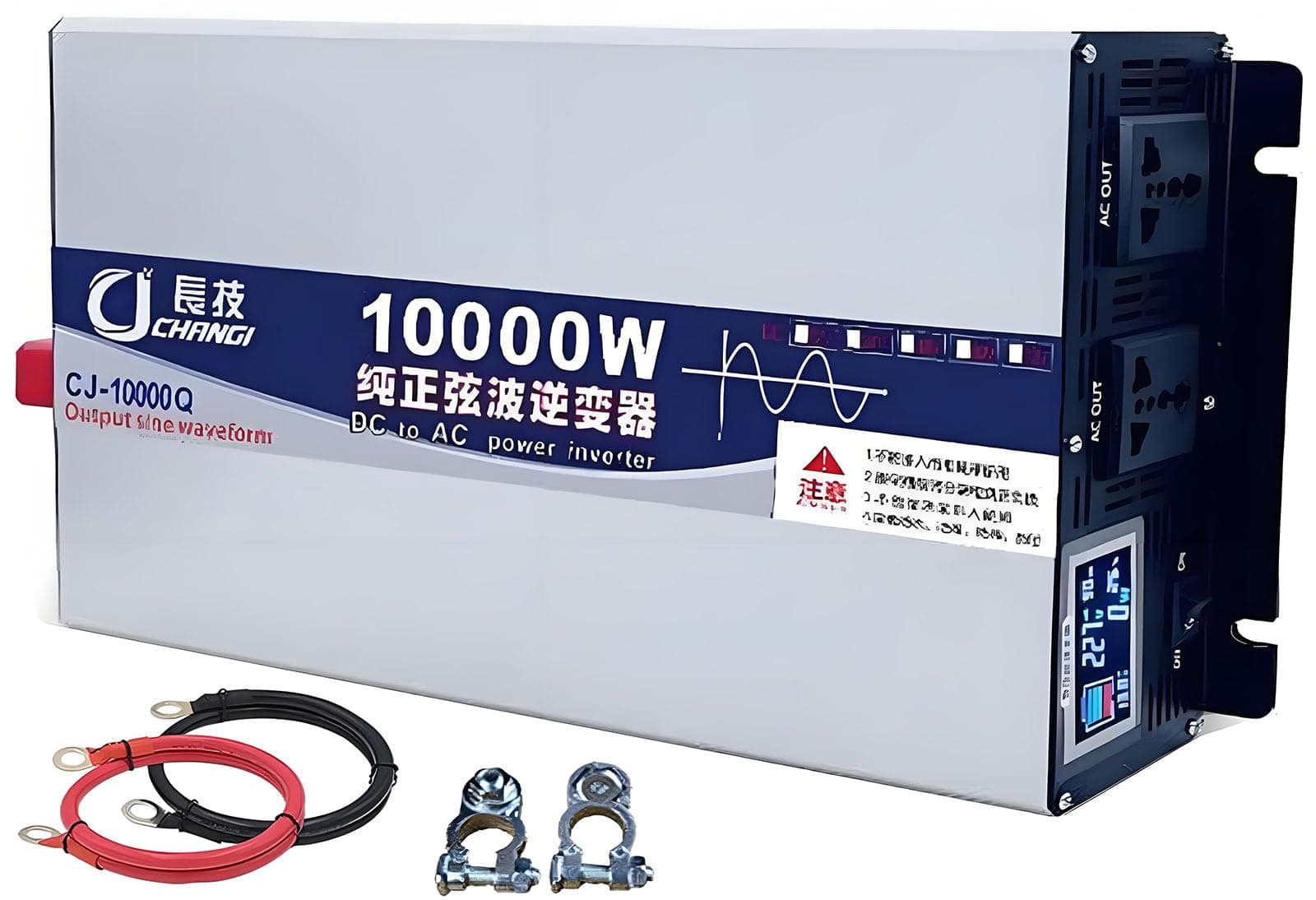 Lbxlhr アップグレードハイパワー 6000W 8000W 10000W 12000W 16000W 純正正弦波パワーインバーター 12V 24V 48V DC~110V 220V ACコンバーター LEDディスプレイ付き 車/RVホームソーラーシステム用(10000W、24vto110V)