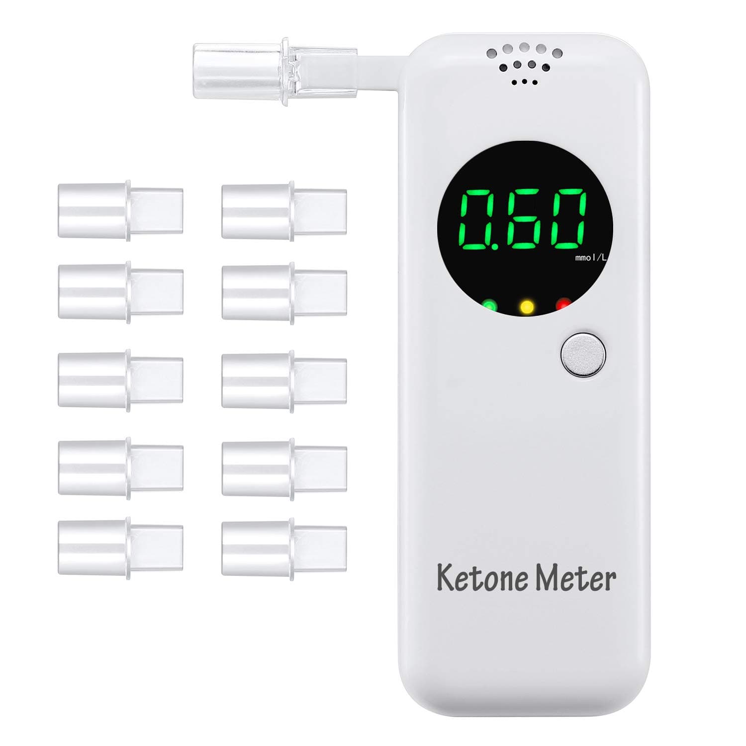 Ketone Meter, Ketone Breath Analyzer, Ketone Testing Kit with 10Pcs Replaceable Mouthpieces