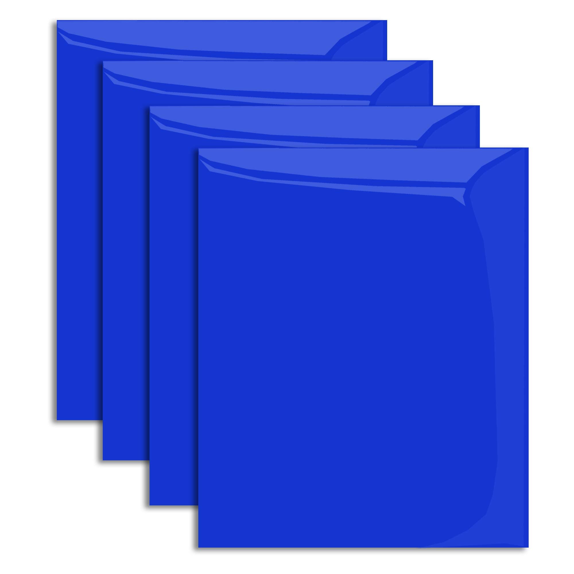 MiPremium PU Heat Transfer Vinyl HTV, Blue Iron On Vinyl 12” x 10” inches 4 Sheets, for T Shirts Sports Clothing Other Garments & Fabrics, Easy Weed Cut & Press Blue Vinyl (Royal Blue)