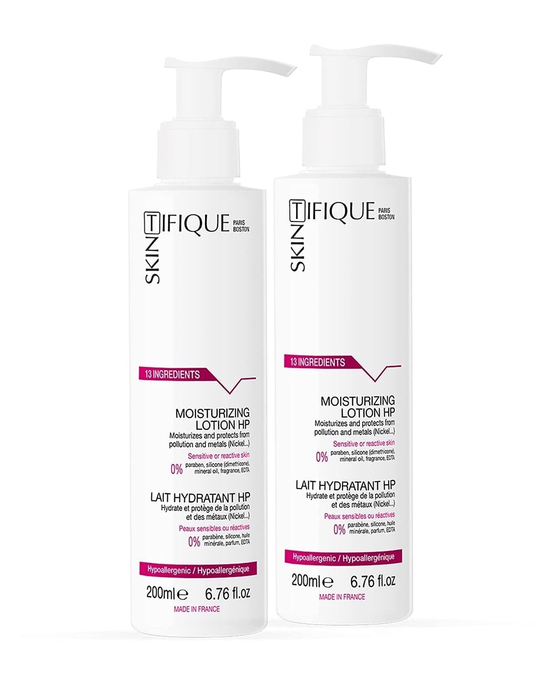 SKINTIFIQUE• Moisturising Lotion HP x2: Body lotion and face moisturizer - Protects skin from pollution and metals - Lets the skin breath - Proven Effectiveness - Safe & Pure Formulation
