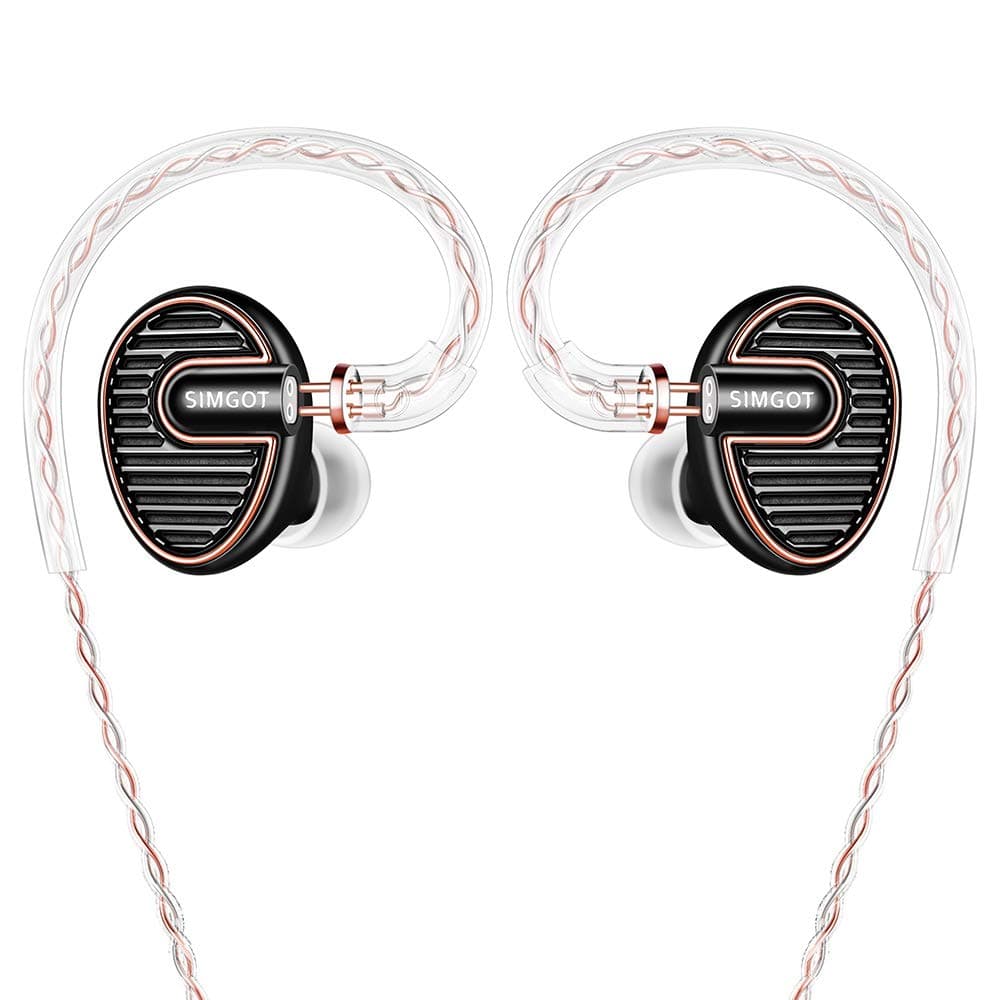 SIMGOT EN700 PRO High Fidelity in-Ear Monitor Headphones with Detachable Cable, Sound Stereo IEM Earphones with Dynamic Balanced Driver, HiFi Earbuds Noise-Isolating Musician Headphones (Black)