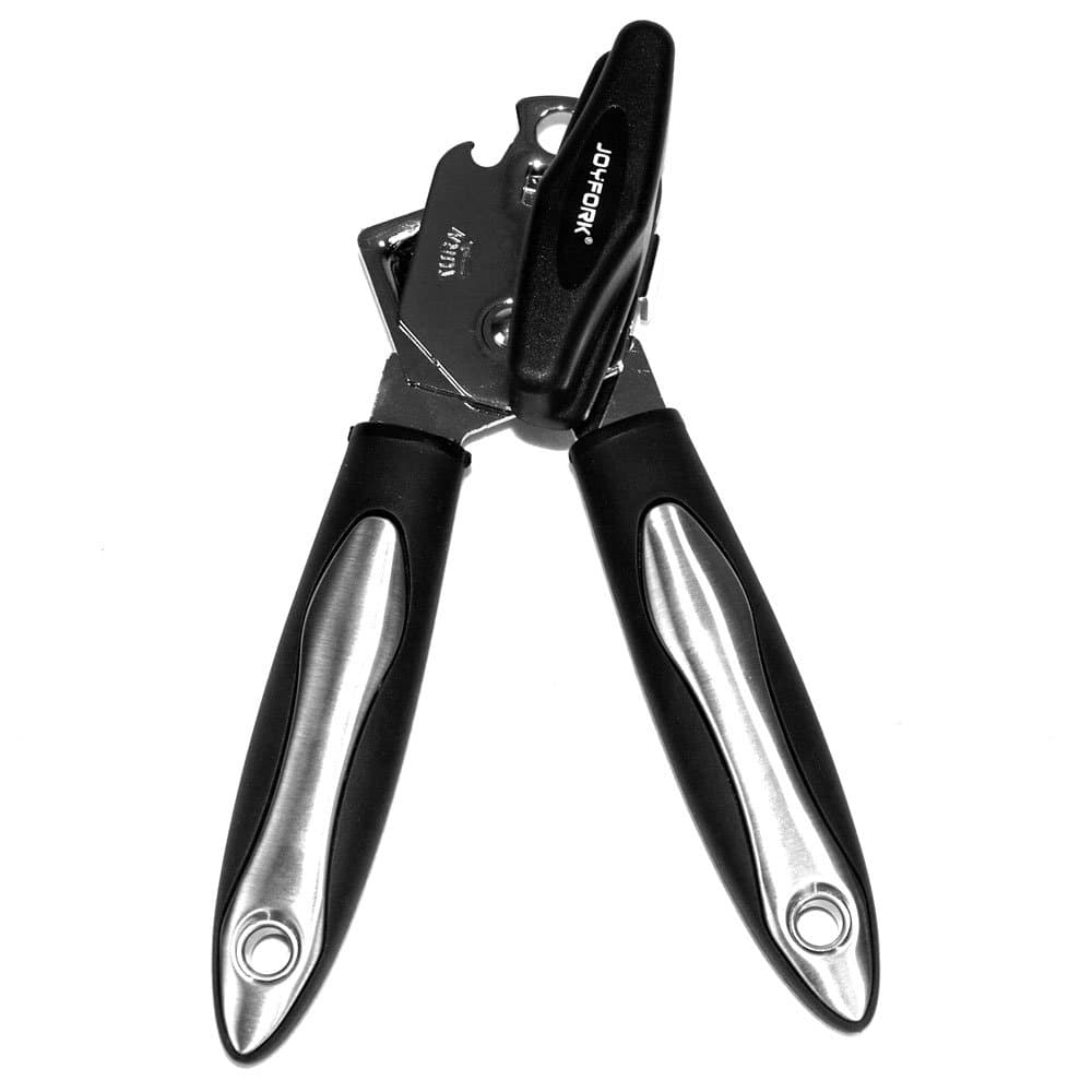 Can Opener,JoyFork Manual Can Openers Canned Vegetables Stainless Steel Manual Tin Opener, Meat Jar Opener Various Types Handle Bottle Opener Silver