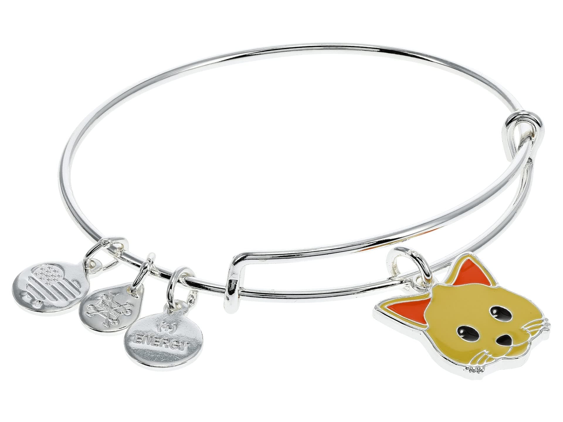 Alex and Ani Cat Emoji Bracelet Shiny Silver One Size