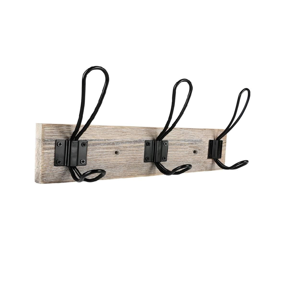 Wall Mounted Coat Rack, Wooden Entryway Vintage Rustic Coat Rack Hat Hanger Rack 3-Hook Rail for The Entryway, Bathroom, Bedroom, Kitchen, Mudroom Solid Wood (3 Hooks, Black)