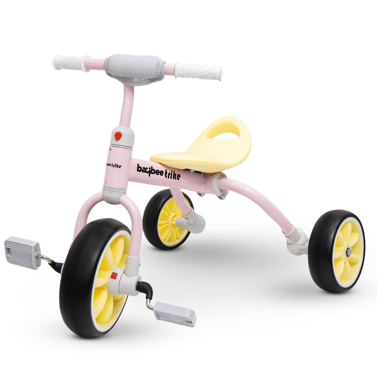 Trikona Tricycle for Kids, Foldable Balance Bike Baby Tricycle with Adjustable Seat, Eva Wheels & Detachable Pedal | Kids Tricycle Trikes | Baby Cycle for Kid 2-4 Years Boys Girls (PinK)