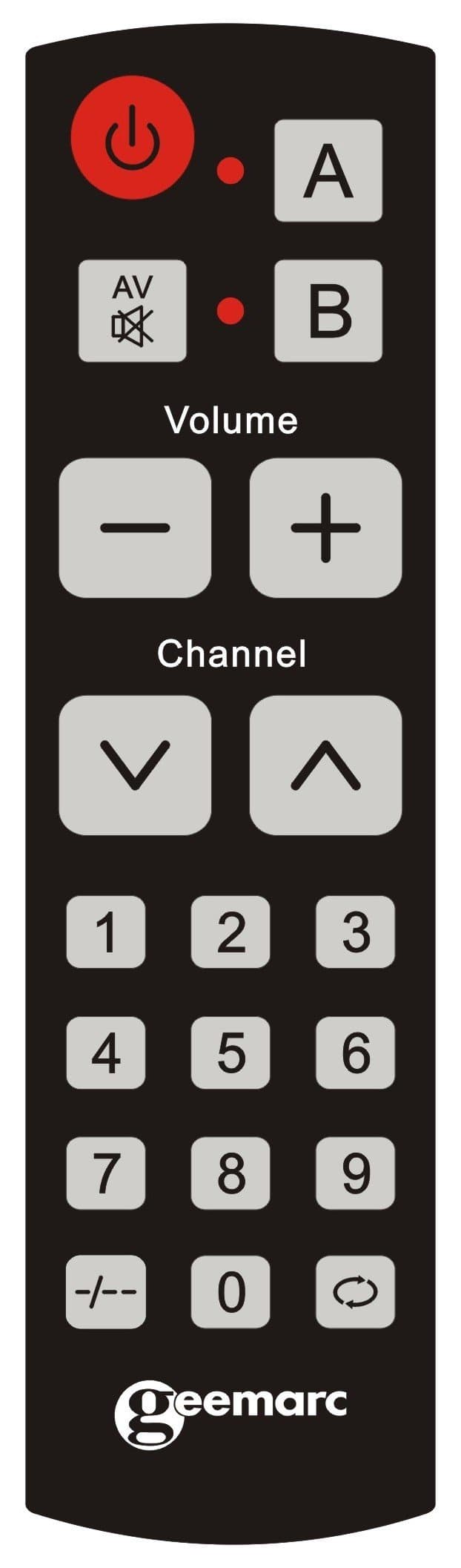 Geemarc Easy Universal Remote Control with 20 Programmable Buttons for TV (Requires Original Remote for Pairing)