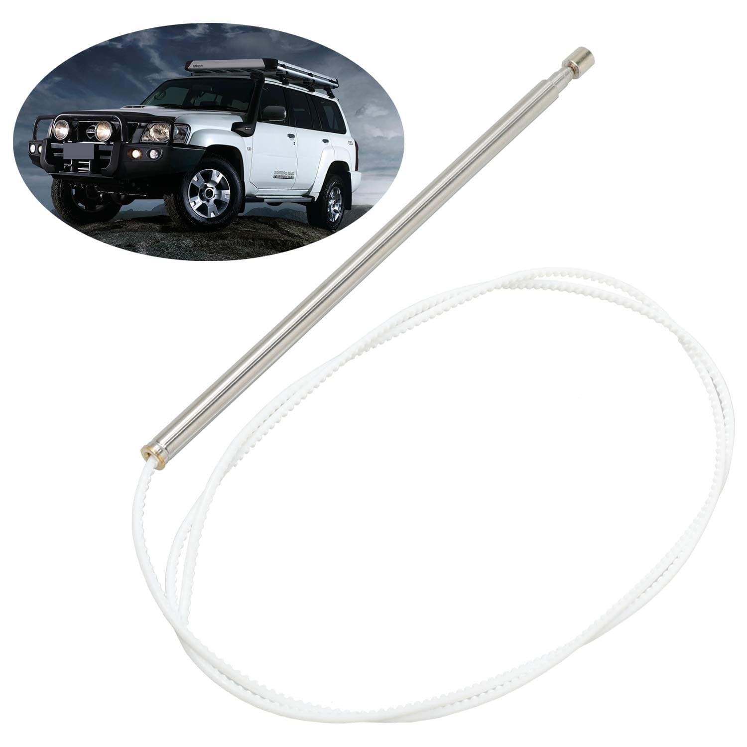 Anina Power Antenna Mast FYE014012 Compatible with 1998-2004 Nissan Patrol GU Y61 Radio Signal Reception Chrome