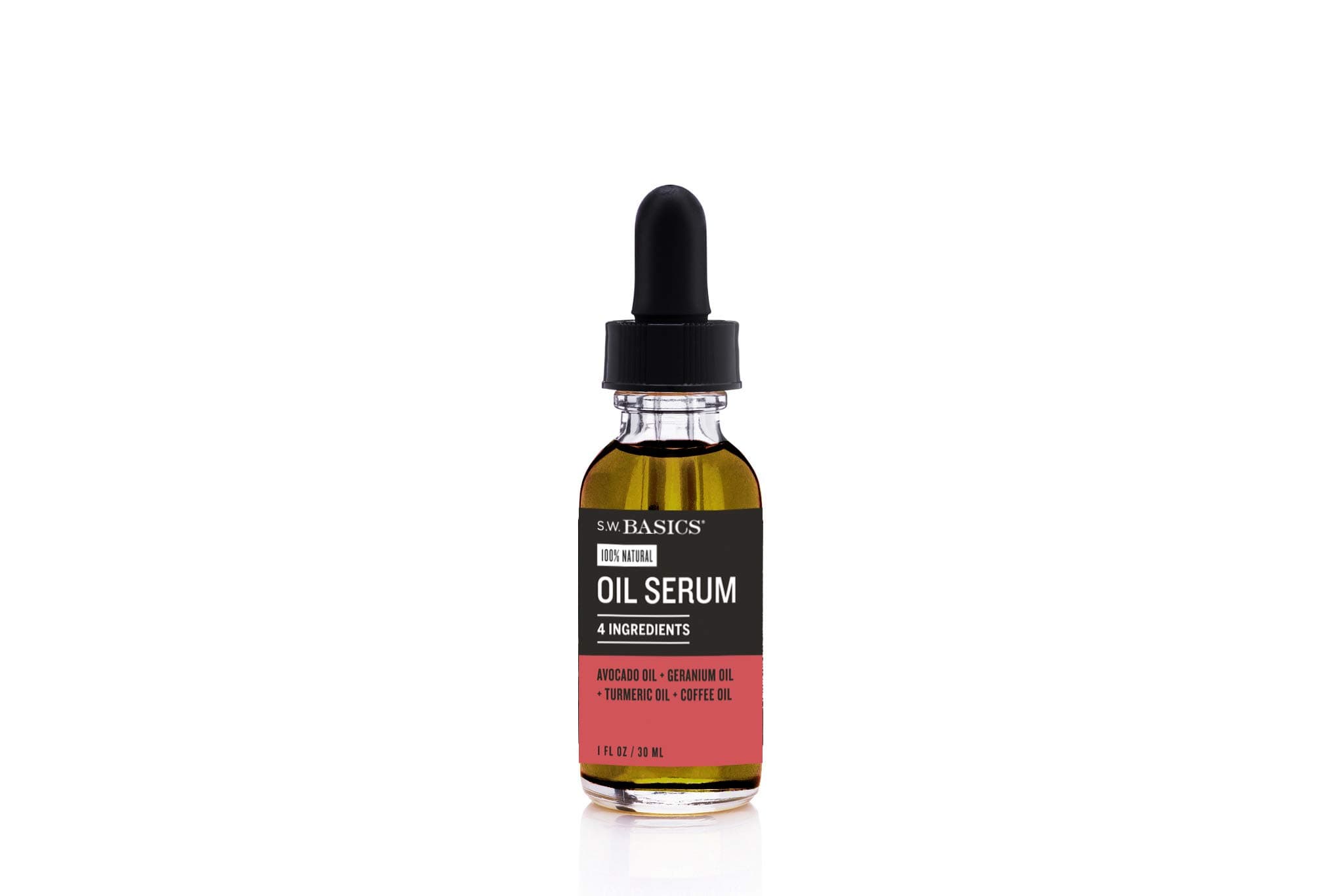 S.W. BasicsOil Serum, Nourishing and Hydrating, Avocado, Geranium, Turmeric, and Coffee Oils, Organic and Cruelty Free, 1.0 fl oz