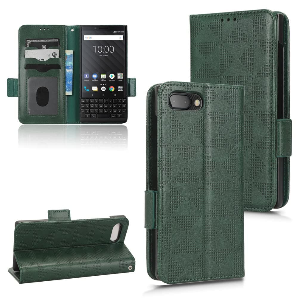 Case for BlackBerry KEY2 BBF100-1 BBF100-2 BBF100-4 BBF100-5 BBF100-6 BBF100-8 BBF100-9 Leather Flip Stand Case Cover,Case for BlackBerry KEY2 Case Cover Green