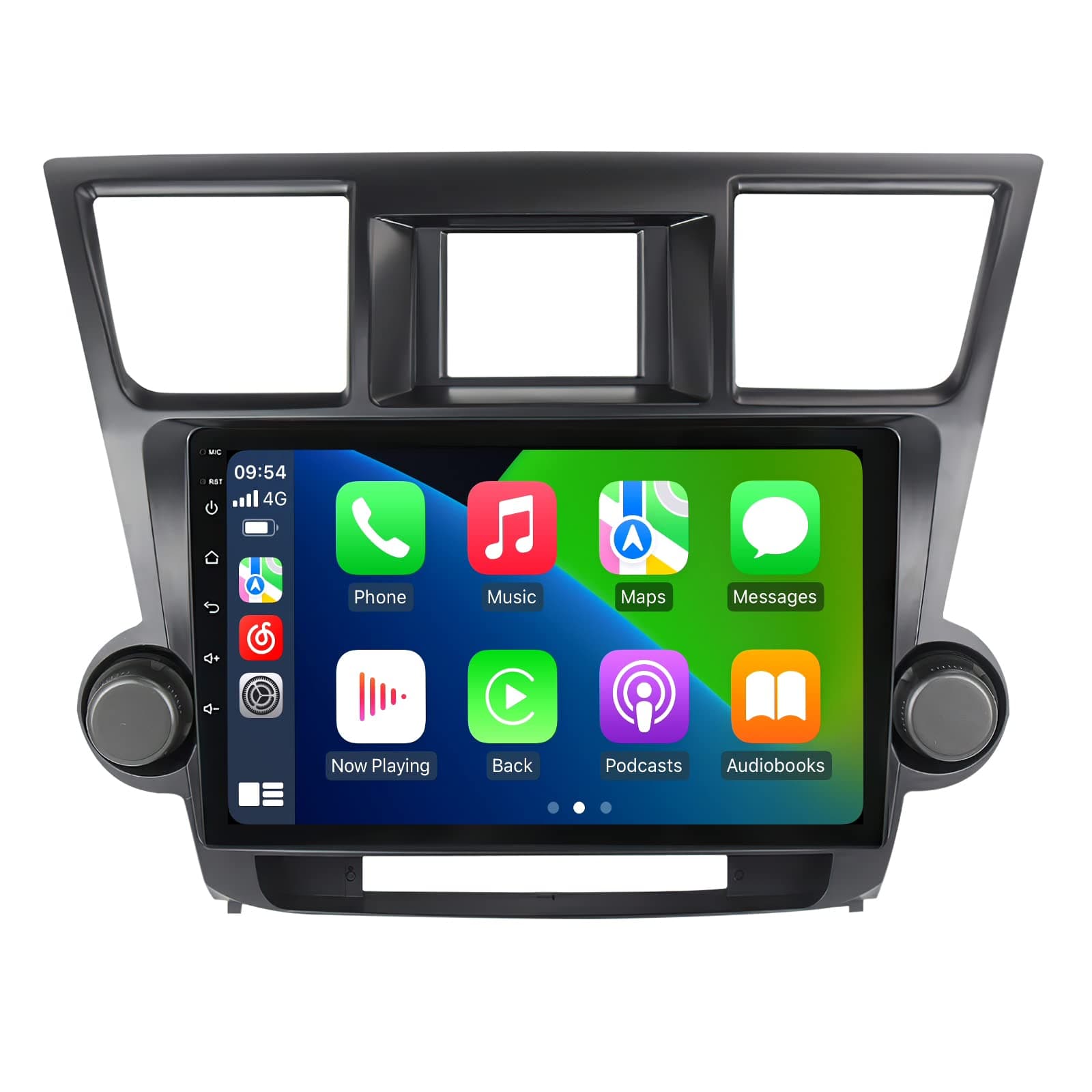 4+64GB 8-Core 1280x720 10.1 Inch Touch Screen Radio for Toyota Highlander 2008 2010 2011 2012 2013 Android 14 5G WiFi Stereo with GPS Navigation, Car-Play&Android Auto FM DSP SWC Rear View