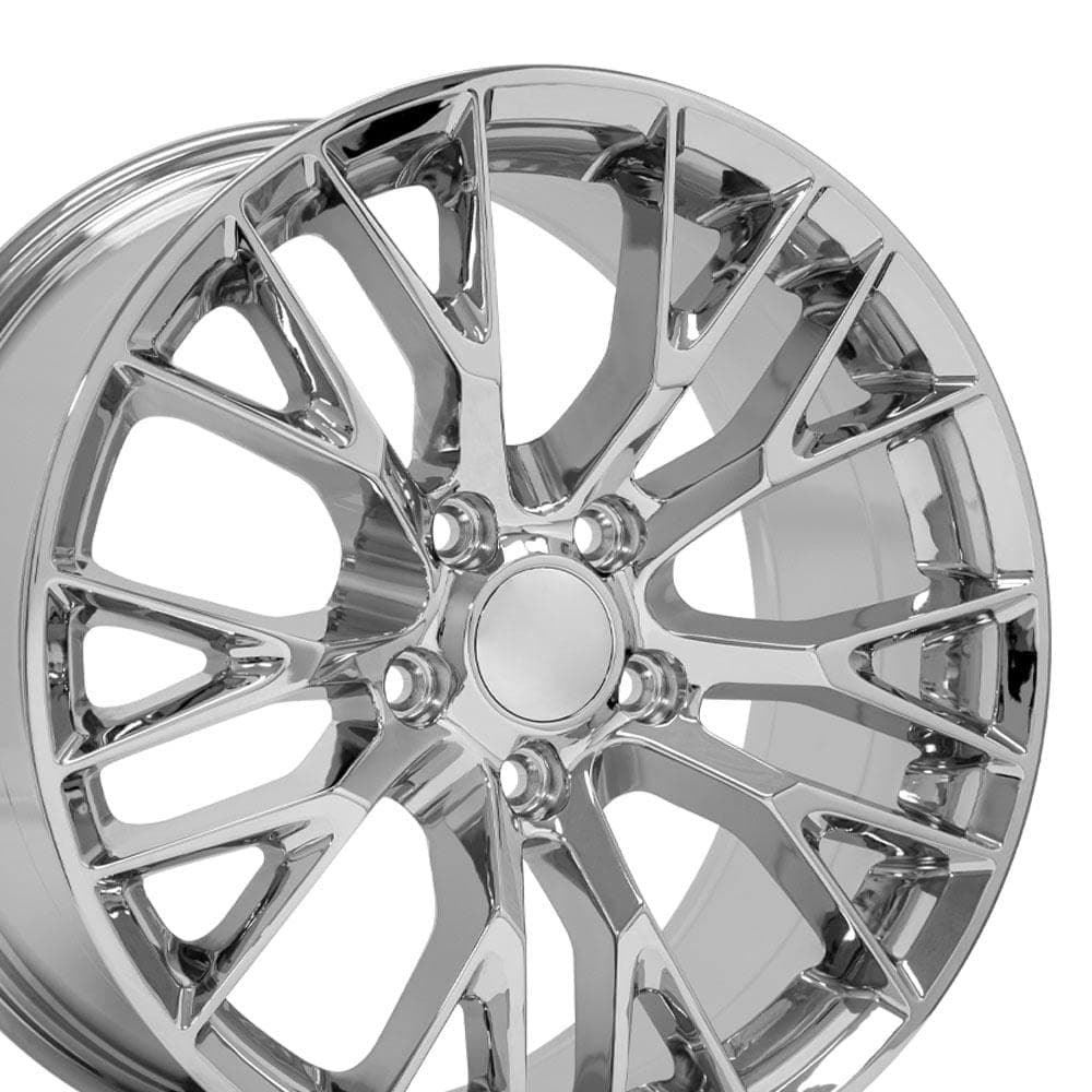 OE Wheels CV22B 18 Inch Rim Fits C4, C5, C6 Corvette C7 Z06 Style 5x120.65 18x8.5 Chrome - Hollander 5734 (1)