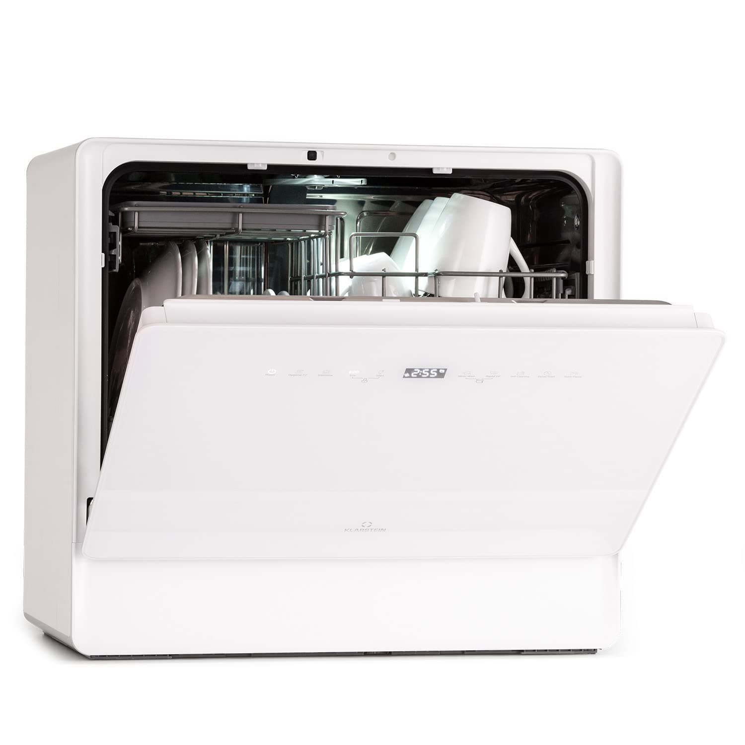 Klarstein Table Top Mini Dishwasher, 6 Place Setting, Quiet Operation w/ 7 Washing Programs, Compact & Easy To Install