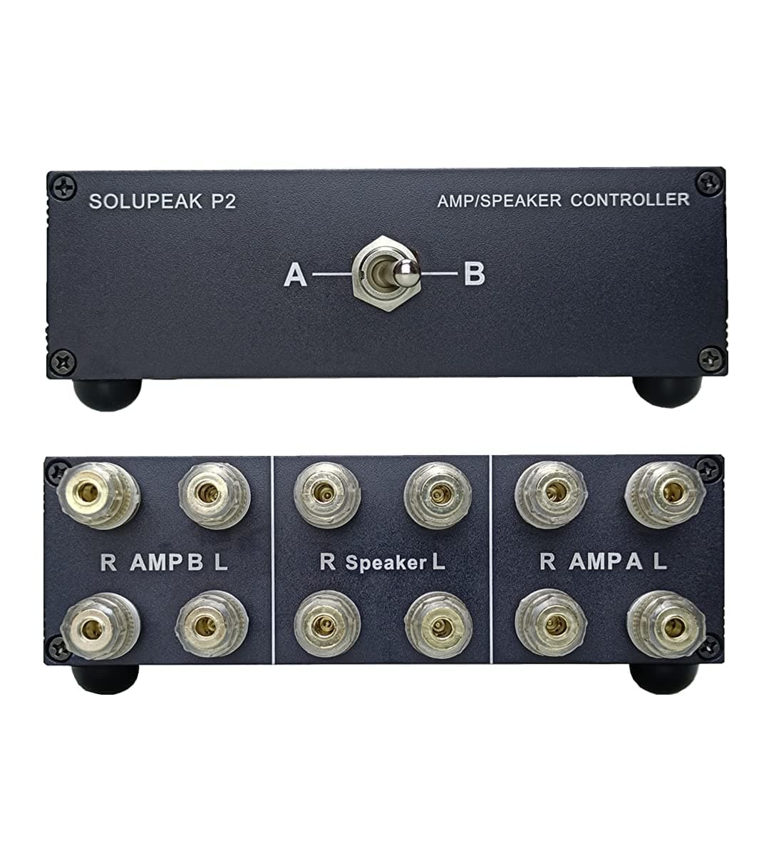 P2 2(1)-IN-1(2)-OUT Amp Amplifier Speaker Switcher Selector Switch Splitter 2-way loudspeaker control combiner box