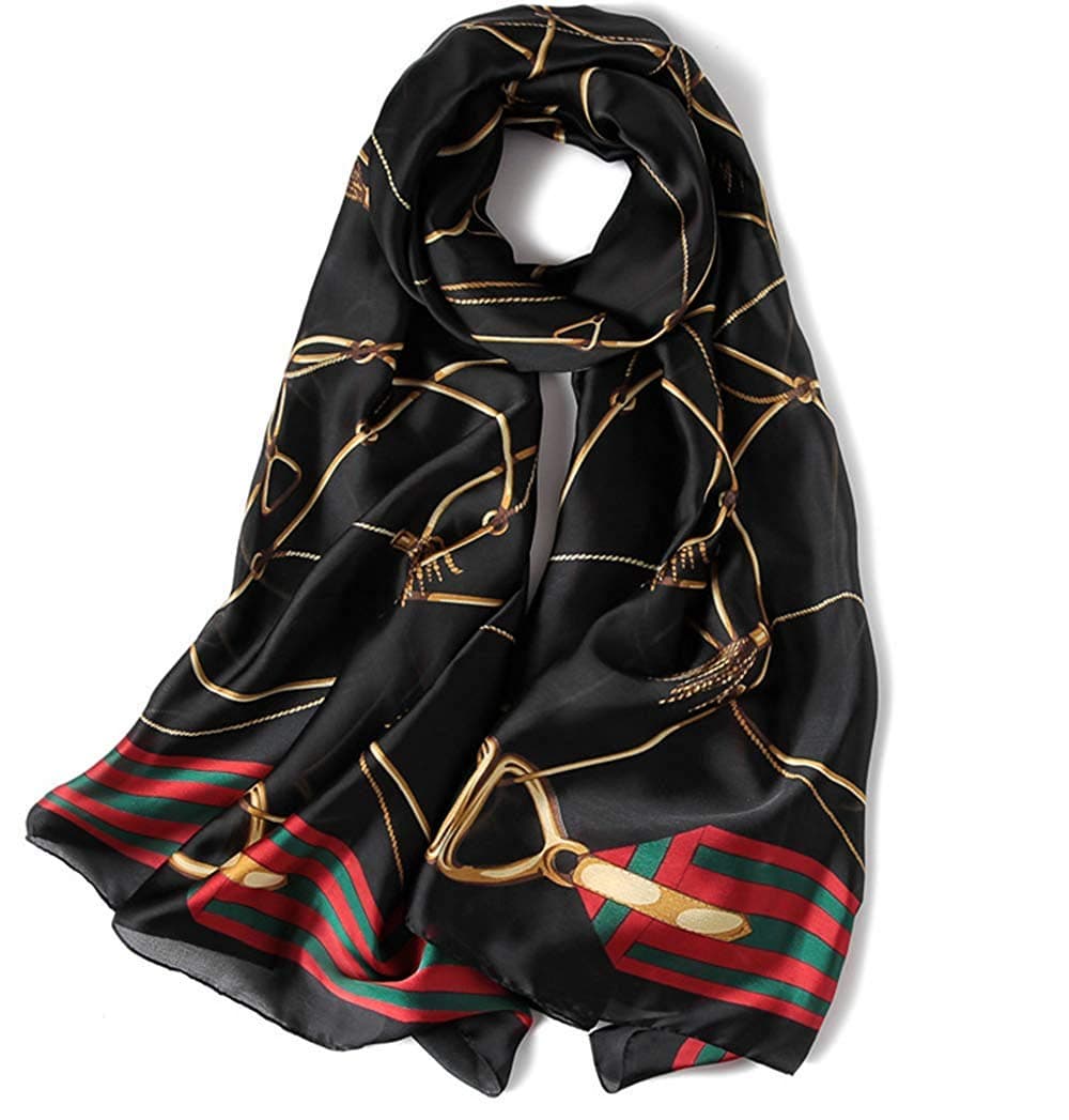 Jazzco Womens Mulberry Silk Scarves Long Satin Lightweight Scarf For Women