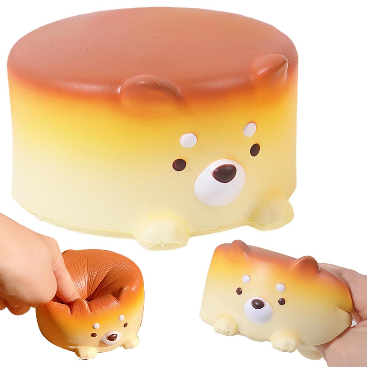 Cheese Puppy Slow Rising Toys-Dog Cake Squishy Stress Ball Fidget Toys,Stress Relief Toy for Kids,Squeeze Ball,Anxiety Relief Adult Squishy Toy,Puppy Fidget Sensory Toys for Boys and Girls