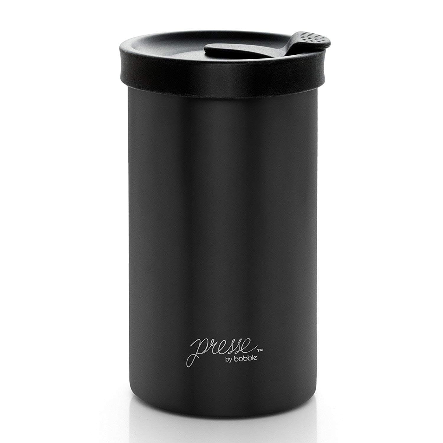 PRESSE by Bobble French Coffee Press And Insulated Stainless Steel Travel Tumbler for On-The-Go Brewing - 13 oz (Black)