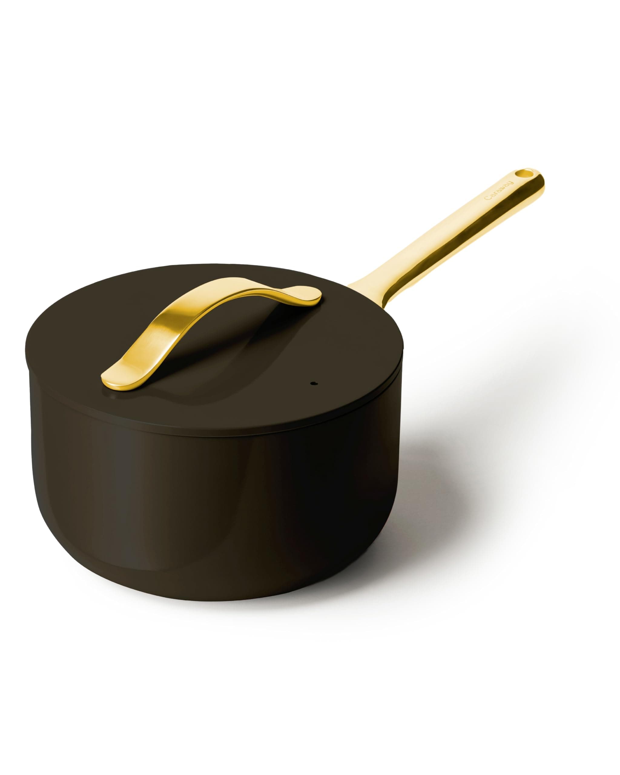 Nonstick Ceramic Sauce Pan with Lid (3 qt) - Non Toxic, PTFE & PFOA Free - Oven Safe & Compatible with All Stovetops (Gas, Electric & Induction) - Black