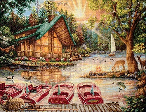 AllAboutEmbroideryUACounted Cross Stitch kit Seize The Day Leti 963 Letistitch 42x32 cm/16.7 x 12.5" Summer Morning Landscape Embroidery DIY kit xstitch Kits