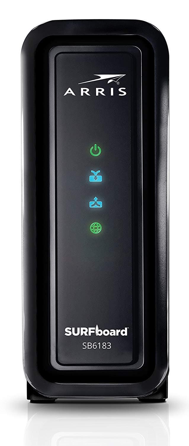 ARRIS SURFboard SB6183-RB DOCSIS 3.0 16x4 Gigabit Cable Modem, Comcast Xfinity, Cox, Spectrum and more, 1 Gbps Port, 400 Mbps Max Internet Speed, Easy Set-up with SURFboard Central App BLK - RENEWED
