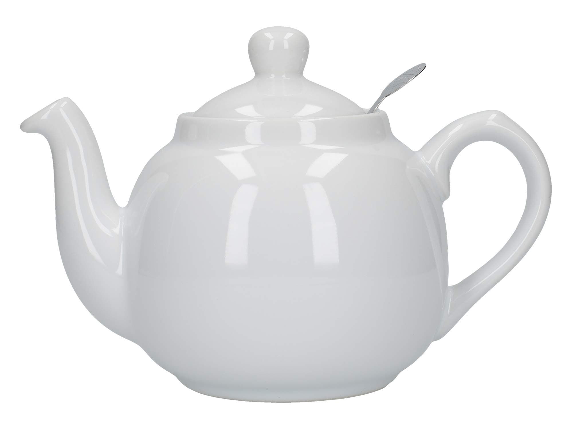 London Pottery 72110 Farmhouse Small Teapot with Infuser, Ceramic, White, 2 Cup (600 ml)