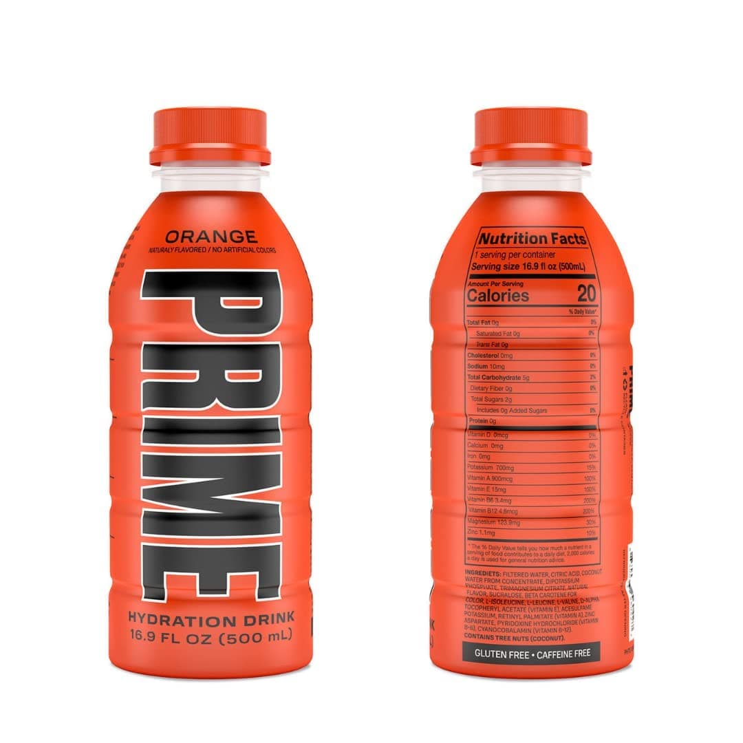 Prime Hydration Sports Drink and Electrolyte Beverage - 2 Pack (Orange)