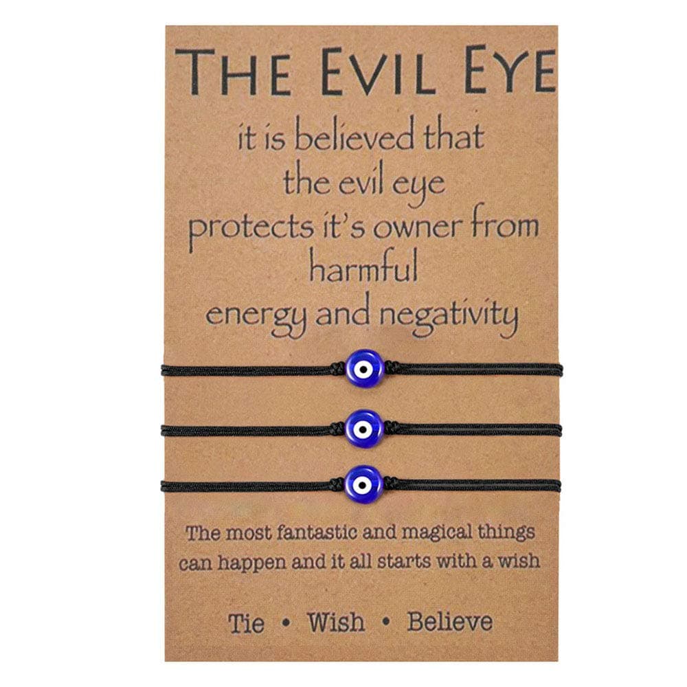 BOCHOIEvil Eye Bracelet Nazar Kabbalah Red Protection BFF Friendship Ojo Turco Good Luck String Bracelets for Women Men Girl Family Jewellery Gift