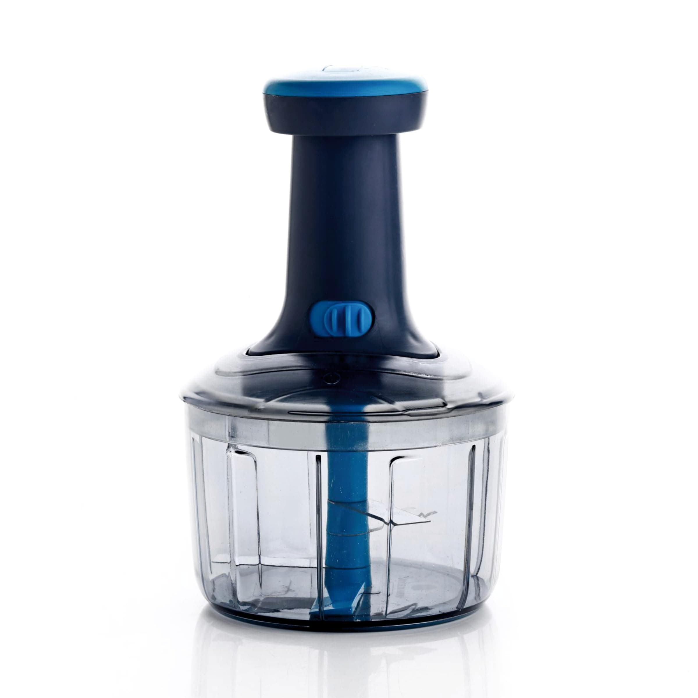 Ganesh Manual Hand Press Bingo Push Chopper with 3 Blades for Effortless Chopping Vegetables & Fruits (Assorted, 725 ml, Plastic)