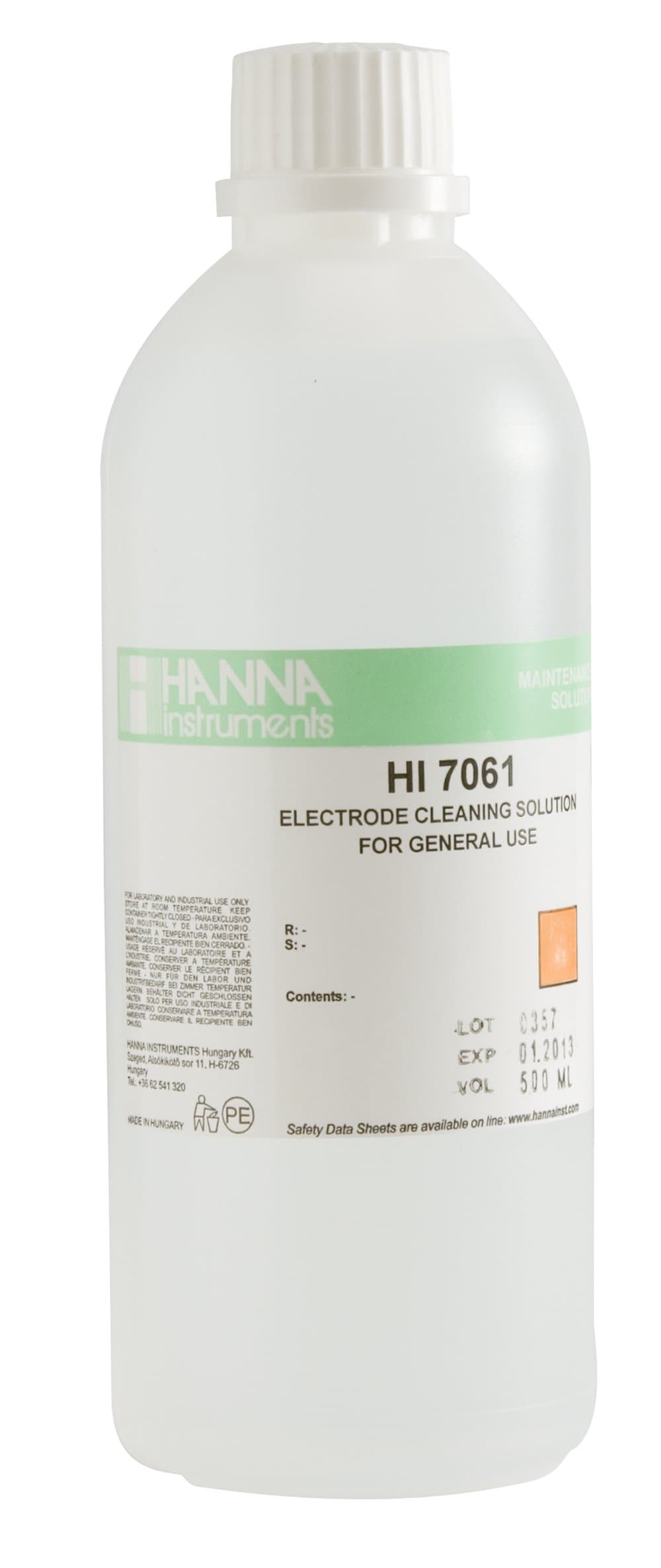 HI7061L General Purpose Electrode Cleaning Solution, 500mL Bottle