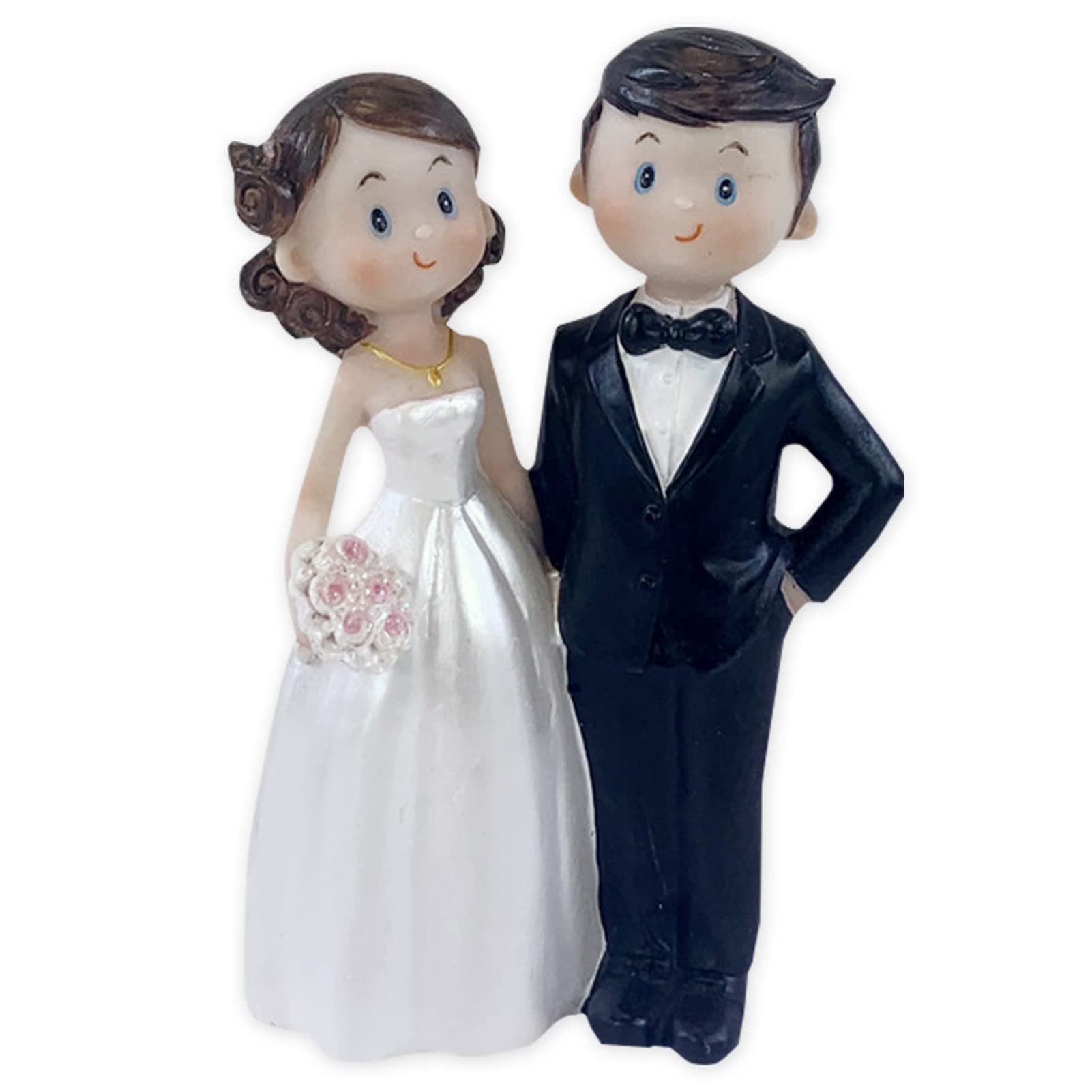 4.7"Wedding Cake Toppers Bride and Groom Figures Ornament Gifts Party Decorations