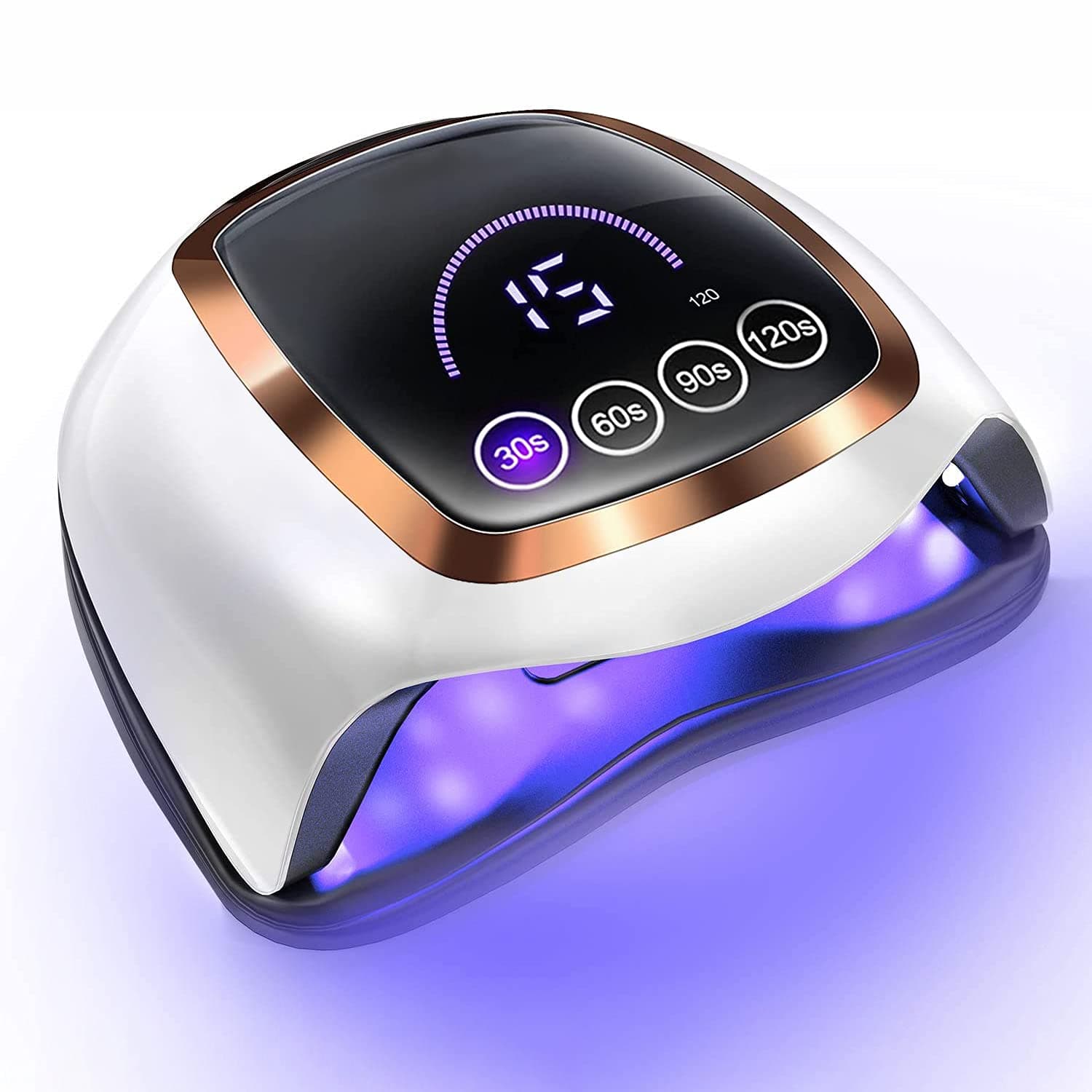 UV LED Nail Lamp,168W Professional Fast Gel Nail Polish Dryer Curing Lamp for Gel Polish Salon Quality Nail Light Gels Lamp 4 Timer Setting & Big LCD Touch Screen for Fingernail & Toenail