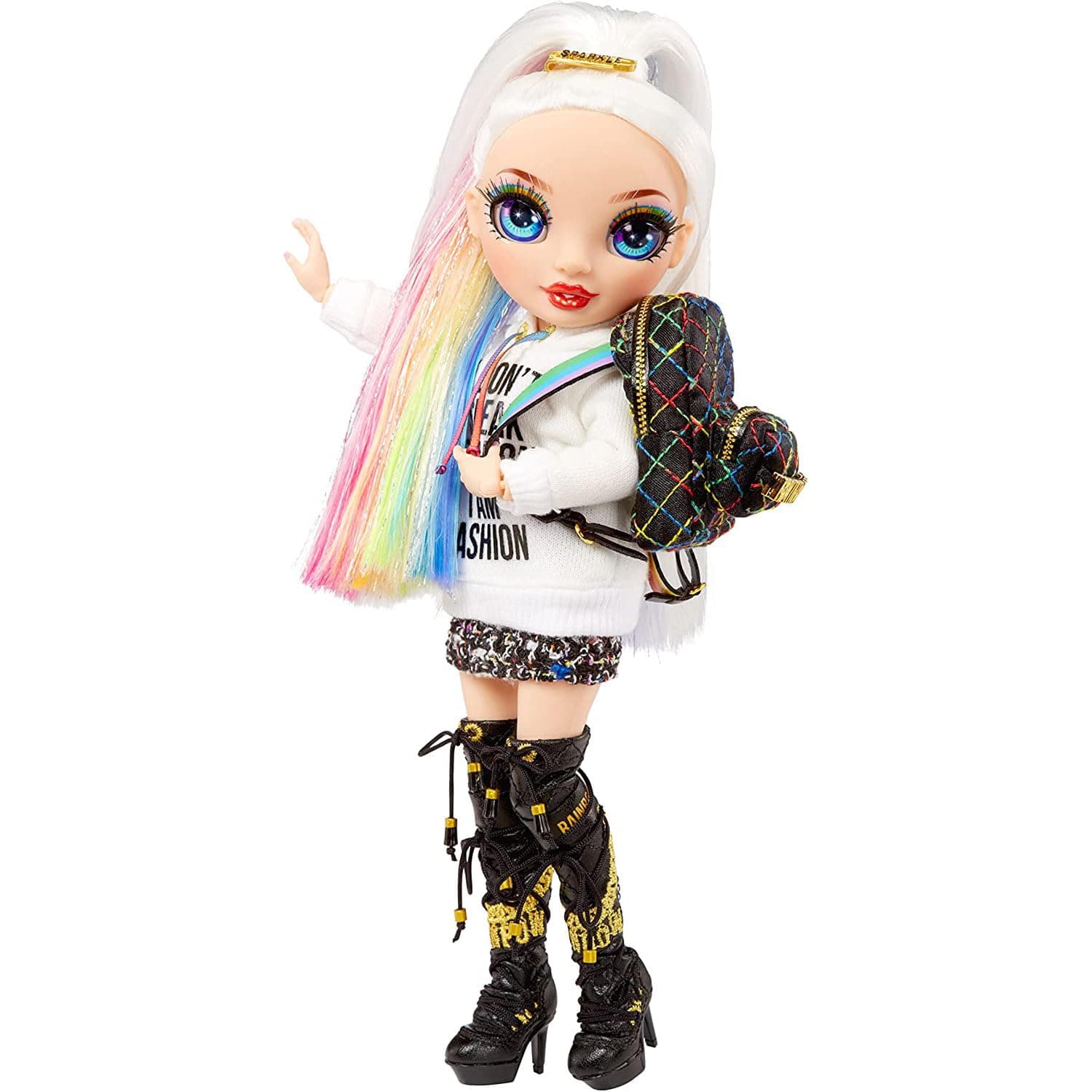 Junior High - AMAYA RAINE - 9"/23cm Rainbow Fashion Doll with Outfit and Accessories - Includes Fabric Backpack with Open and Close Feature - Gift and Collectable for Kids Ages 6+