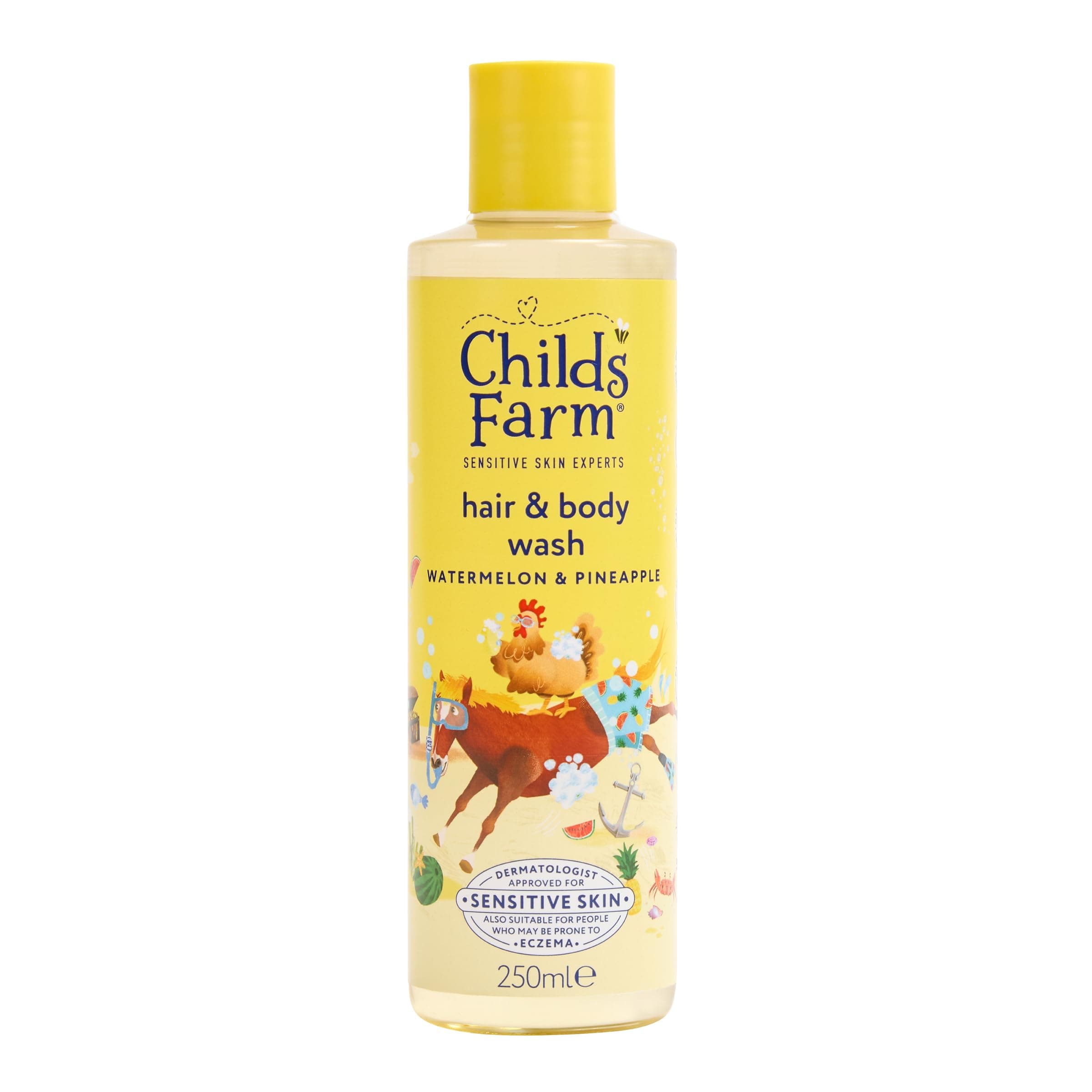 Kids Hair & Body Wash, Watermelon & Pineapple | Tear-free, Gently Cleanses | Suitable for Dry, Sensitive Skin, 250ml