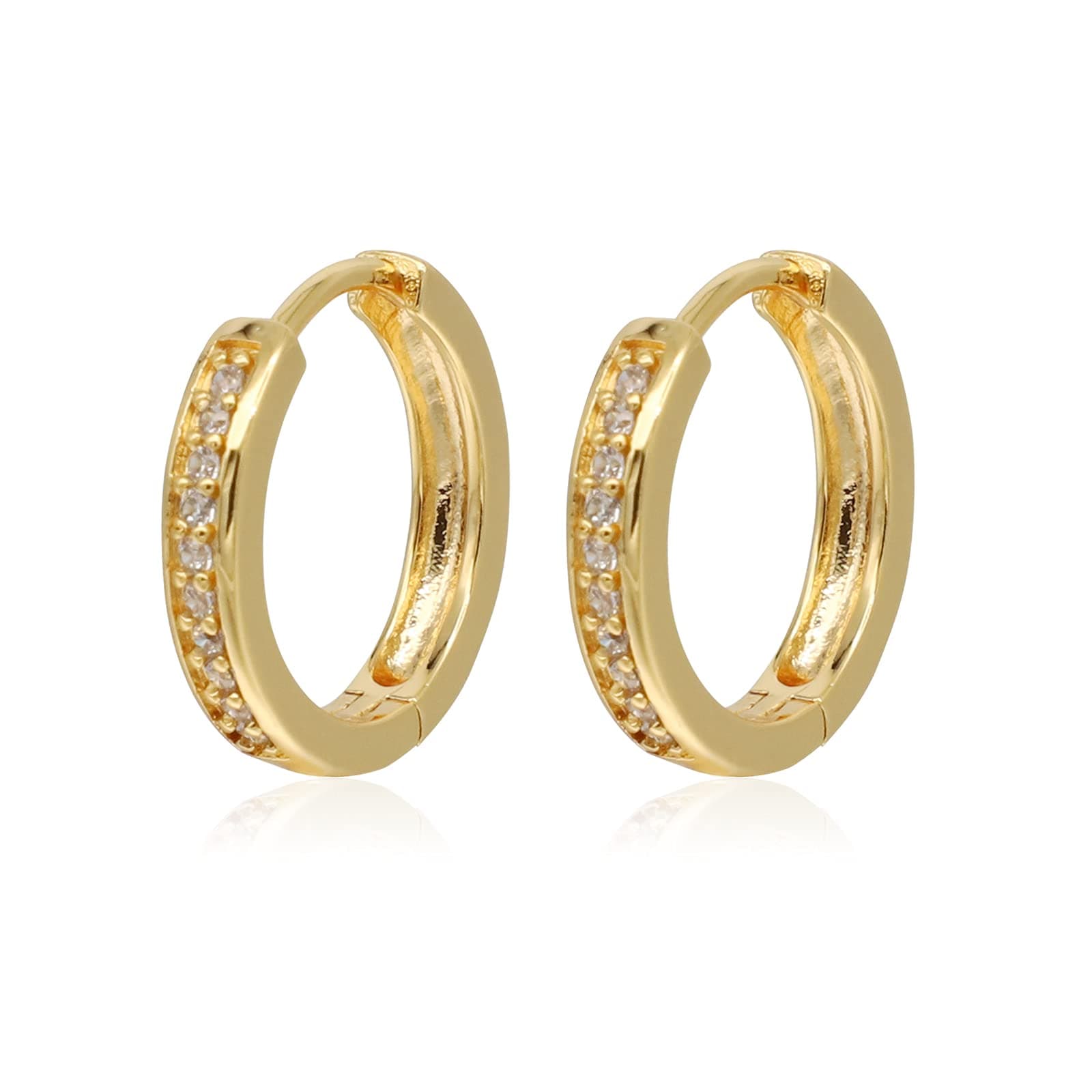 18k Gold Plated Rounded Hoops Earrings For Women - 20mm