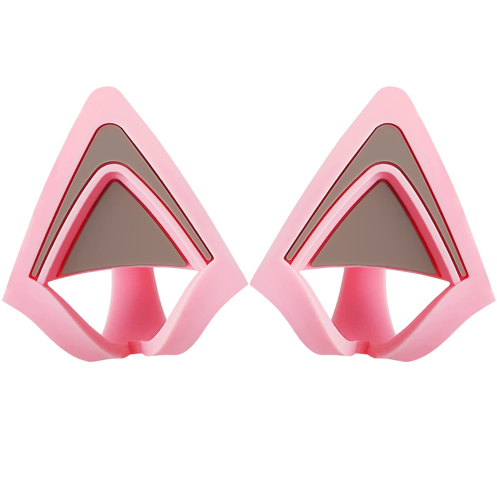 Cat Ears for Headphones, Pink Cute Headset Cat Ears with Adjustable Straps, Fits Various Headphones, for Gamers, Streamers, and Cosplayers