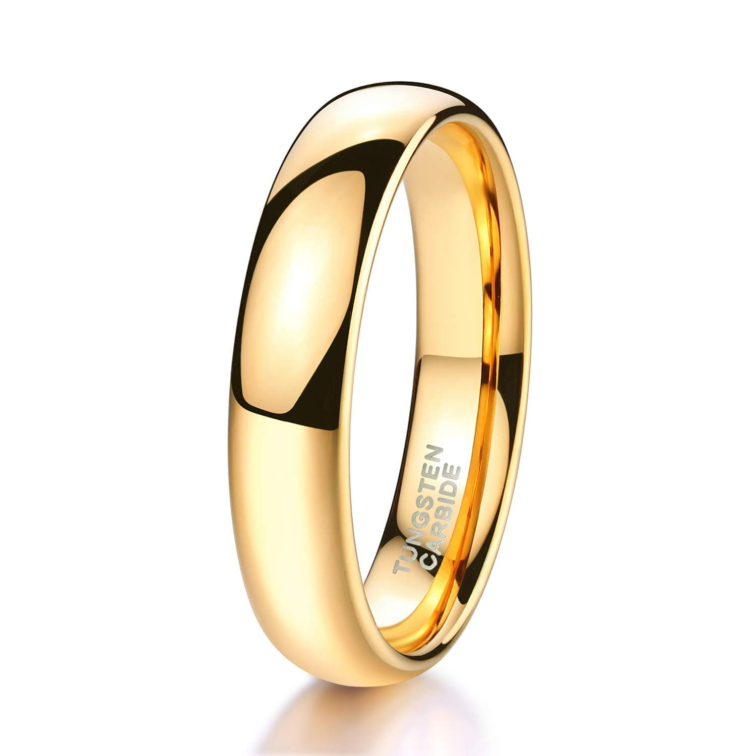 TRUMIUM 2mm 4mm 6mm 8mm Tungsten Wedding Band Ring for Men Women Gold/Rose Gold/Silver Domed High Polish Comfort Fit 4-15