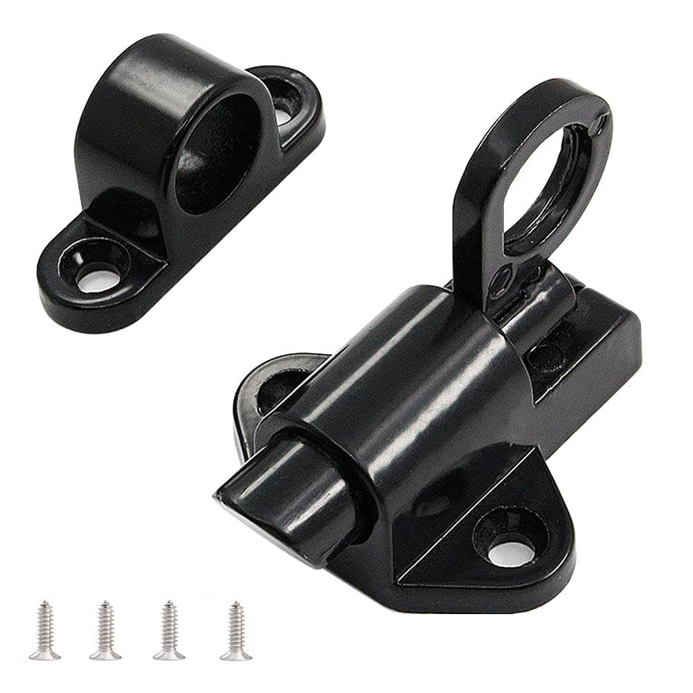 4PCS Self-Closing Latch - Spring Door Lock - Door Latch - Security Automatic Window Gate Lock - Spring Load Bolt Latch (Black)
