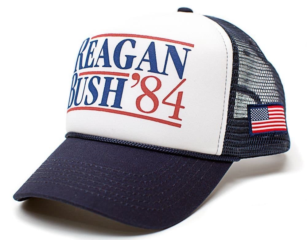 Reagan Bush 84 Hat USA Flag Unisex Adult Cap
